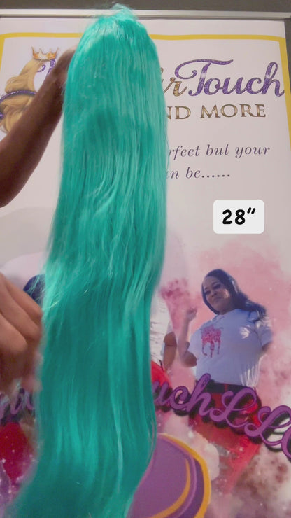 Teal Green HD Wig